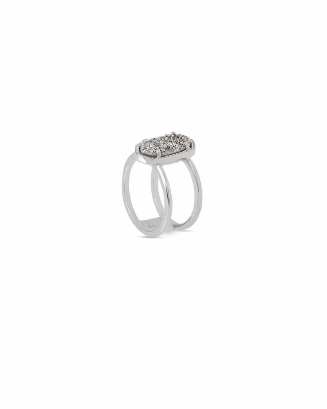 Kendra Scott Elyse Silver Ring Platinum Drusy The Summit at