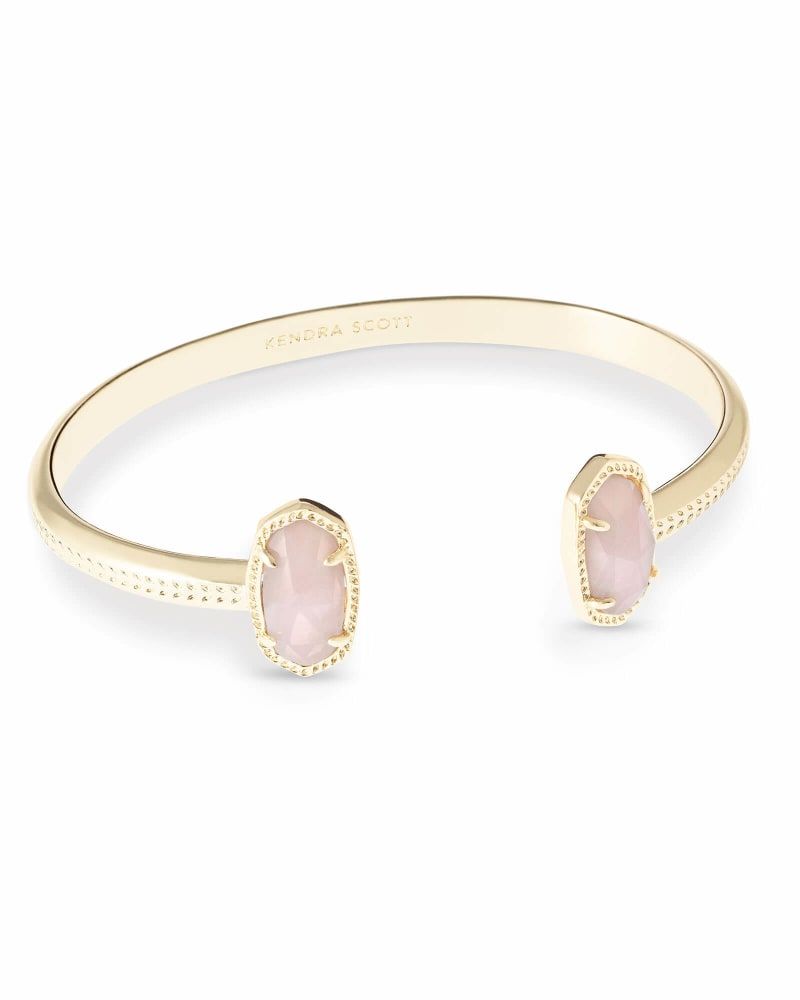 Kendra Scott Elton Gold Cuff Bracelet in Rose Quartz The Summit