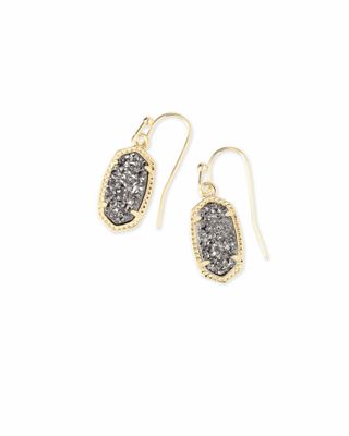 Kendra Scott Lee Silver Drop Earrings in Platinum Drusy The