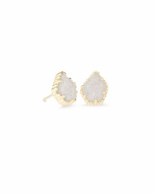 Kendra Scott Tessa Gold Small Stud Earrings in White Mussel
