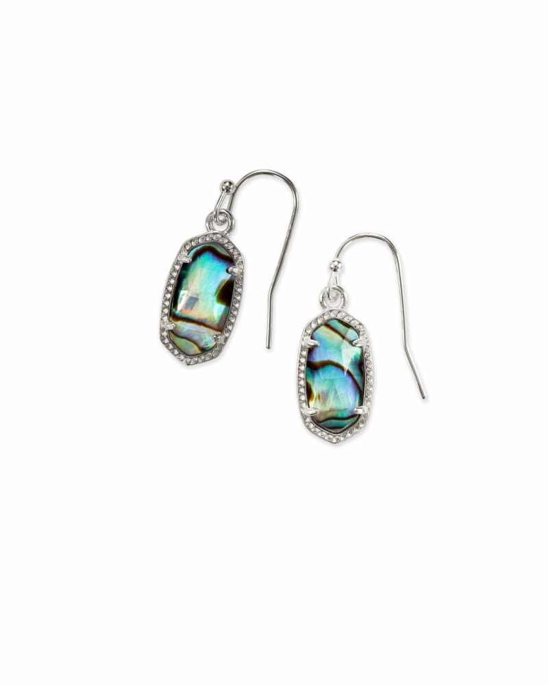 Kendra Scott Lee Silver Drop Earrings in Abalone Shell The