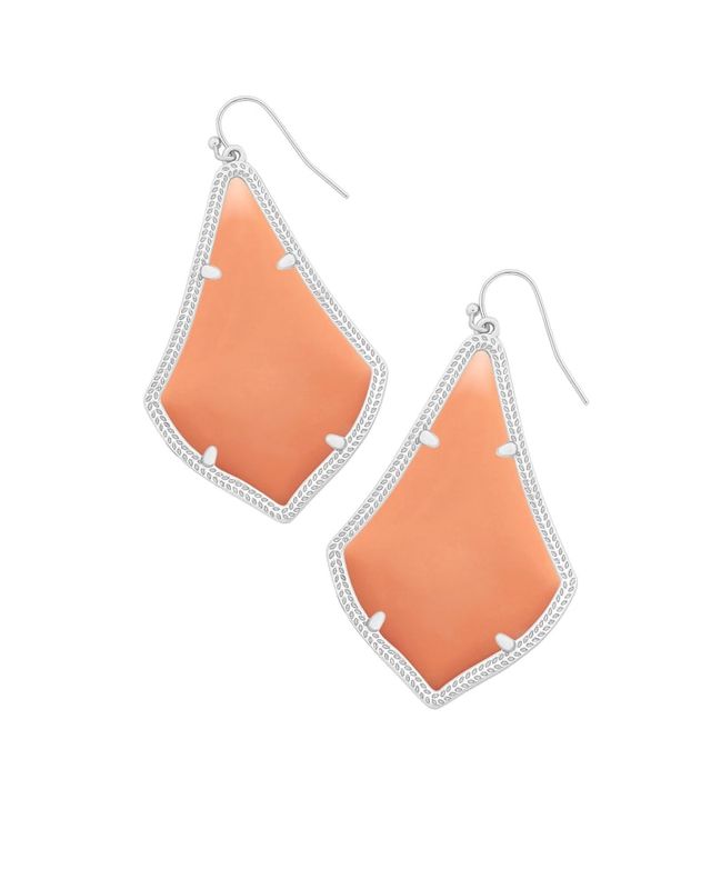 Kendra Scott Alexandra Silver Earrings in Coral Bethesda Row