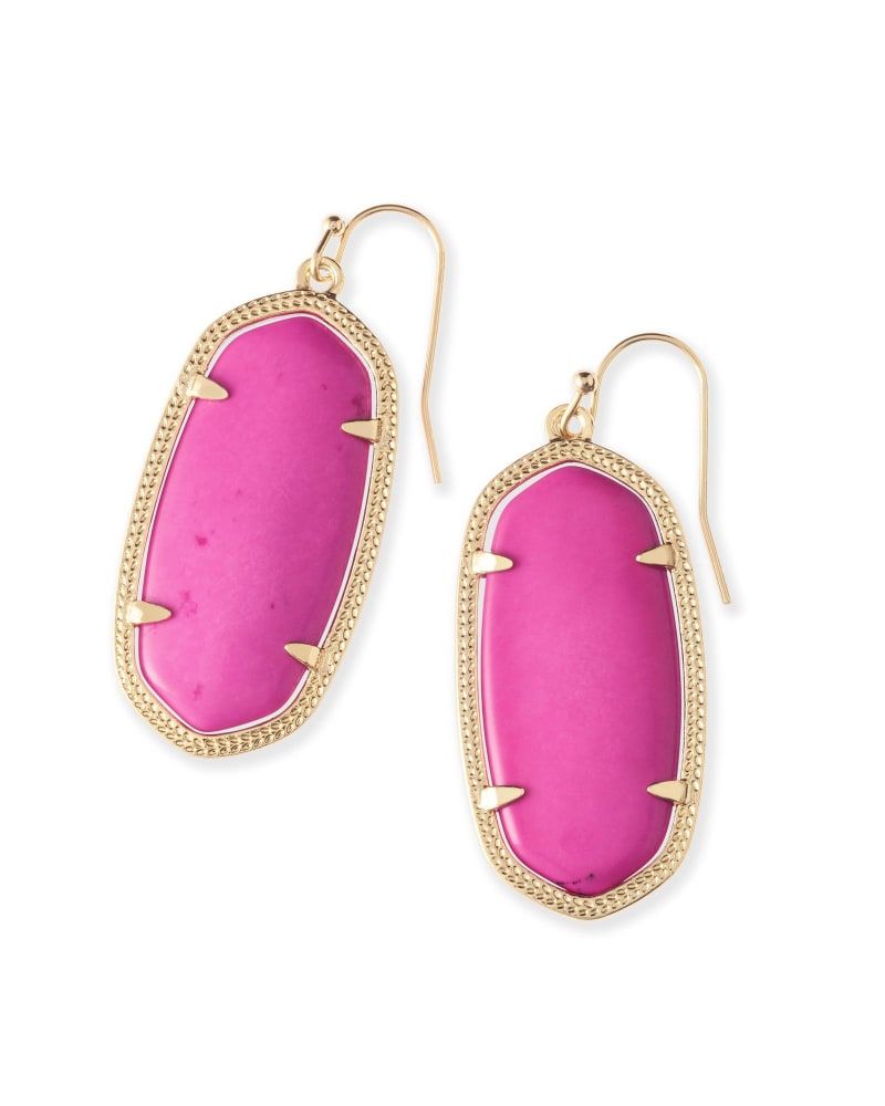 Kendra Scott Elle Gold Drop Earrings in Magenta The Summit at