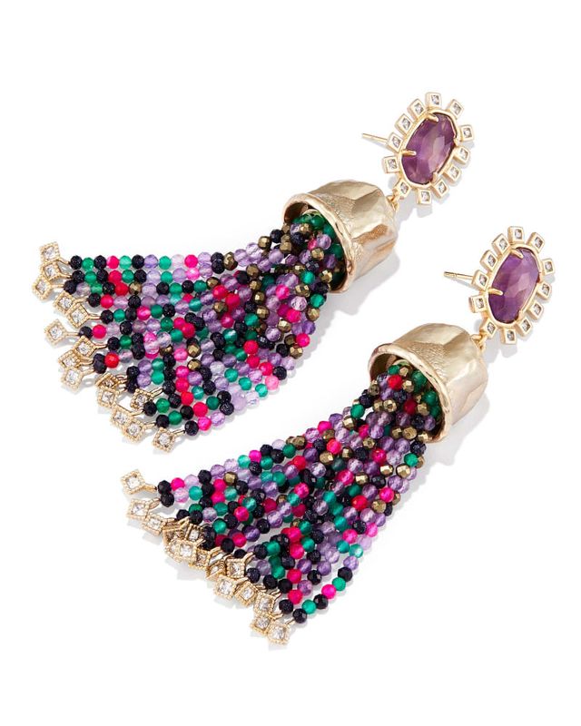 Kendra Scott Decker Statement Earrings in Amethyst Mix Bridge