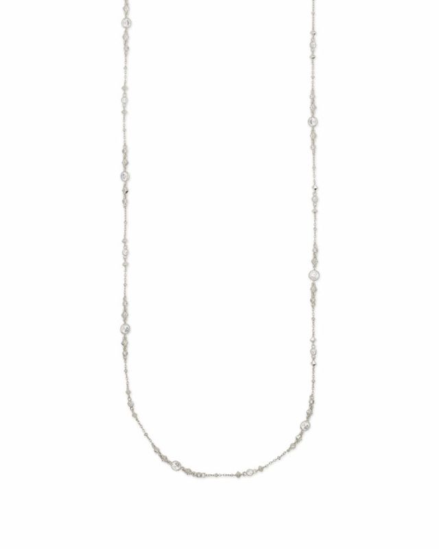 Devalyn long clearance necklace in silver
