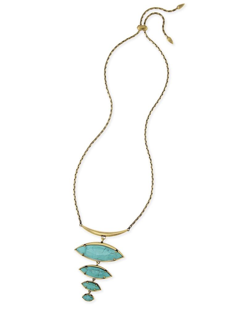 Kendra Scott Morris Statement Necklace in Variegated Turquoise