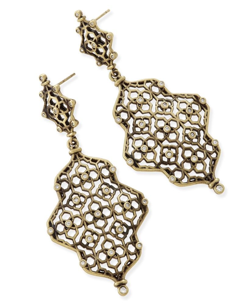Kendra Scott Renee Statement Earrings in Antique Brass Bethesda Row