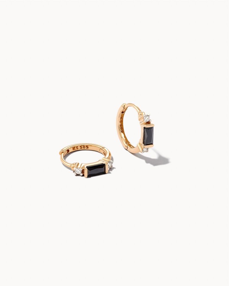 Kendra scott black best sale and gold earrings