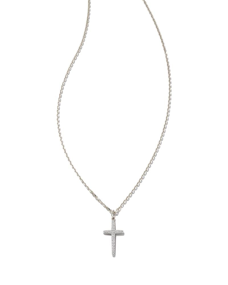 Kendra Scott Medium Cross 14k White Gold Pendant Necklace in White