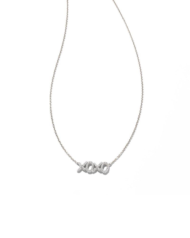 Kendra Scott Om 18k Gold Vermeil Pendant Necklace in White Sapphire |  Bethesda Row