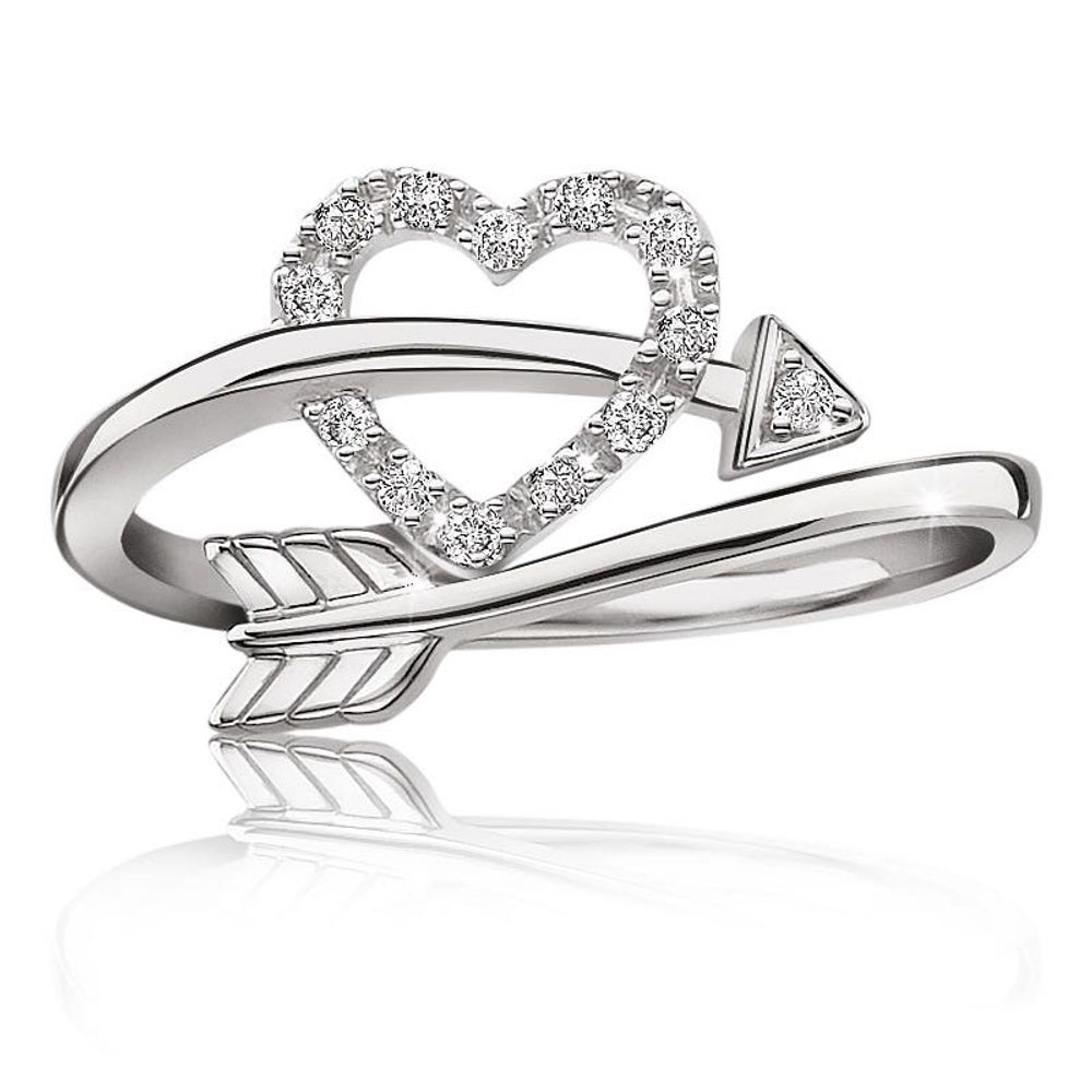 Heart and top arrow ring