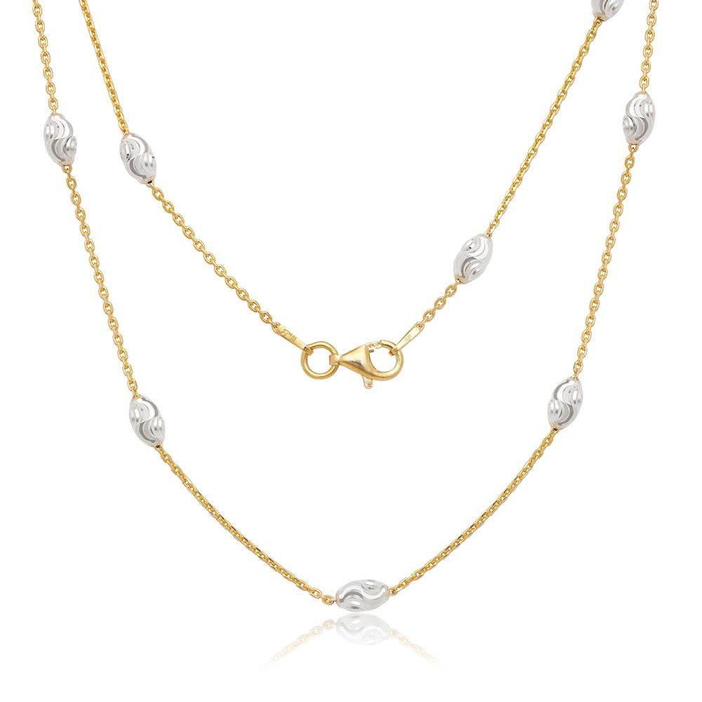 Diamond cut clearance moon bead chain