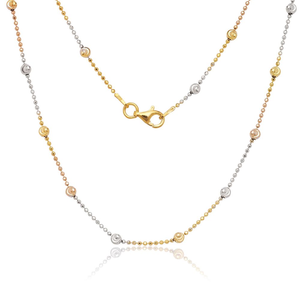 Diamond cut moon bead chain hot sale