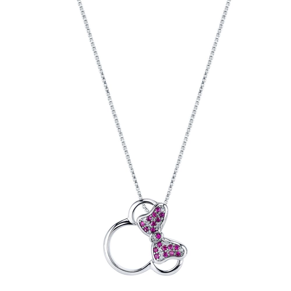 Sterling silver minnie sales mouse necklace