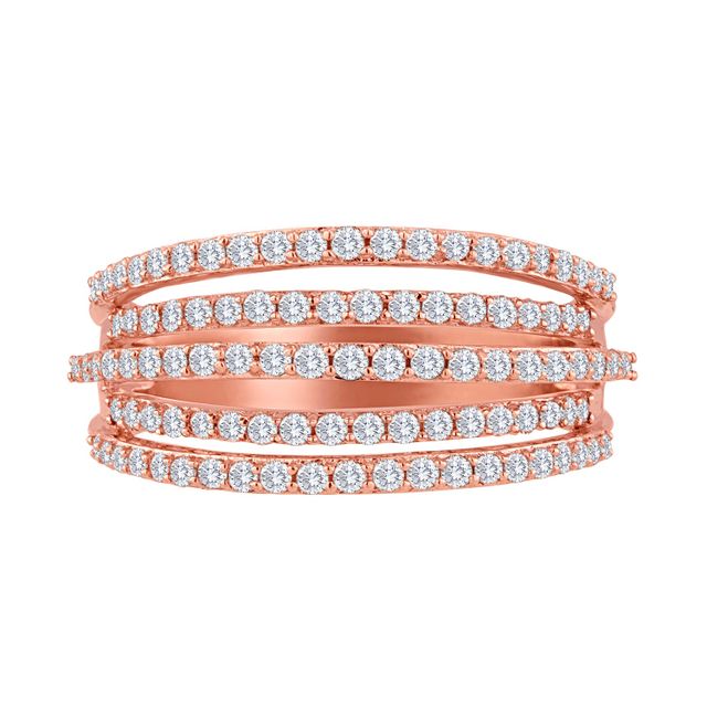 Rogers & Hollands® Jewelers Diamond Pave Bypass Ring in 10k White ...