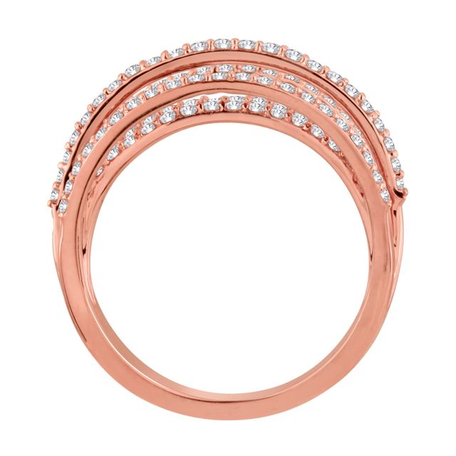 Rogers & Hollands® Jewelers Diamond Pave Bypass Ring in 10k White ...