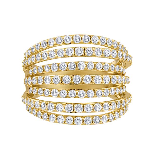 Rogers & Hollands® Jewelers Diamond Pave Bypass Ring in 10k White ...
