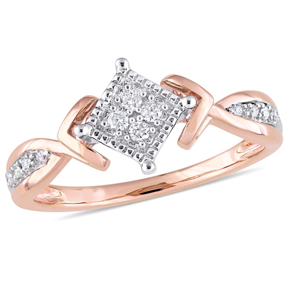Rogers Hollands Jewelers Round Cut Diamond Vintage Promise Ring