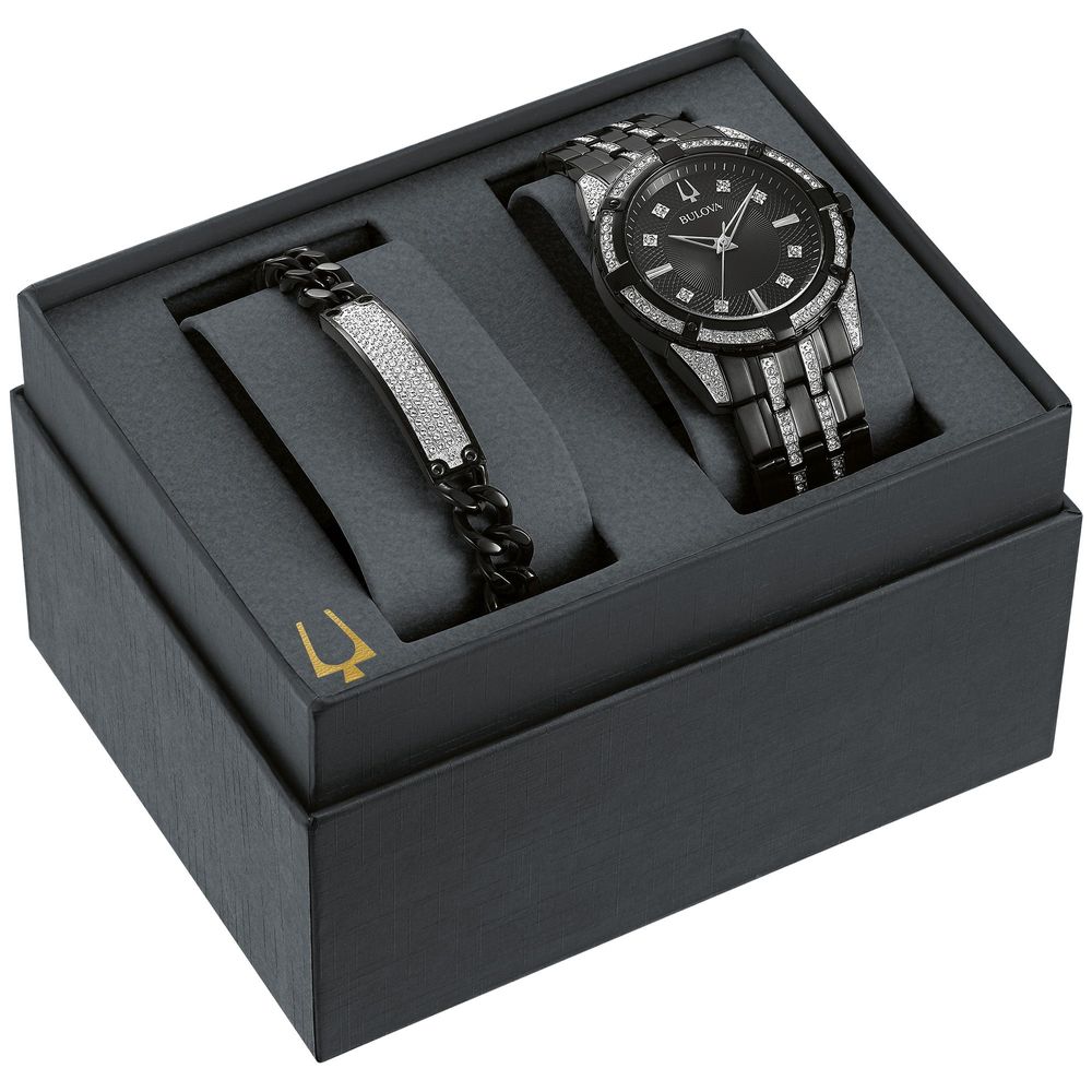 Bulova crystal watch 2025 black