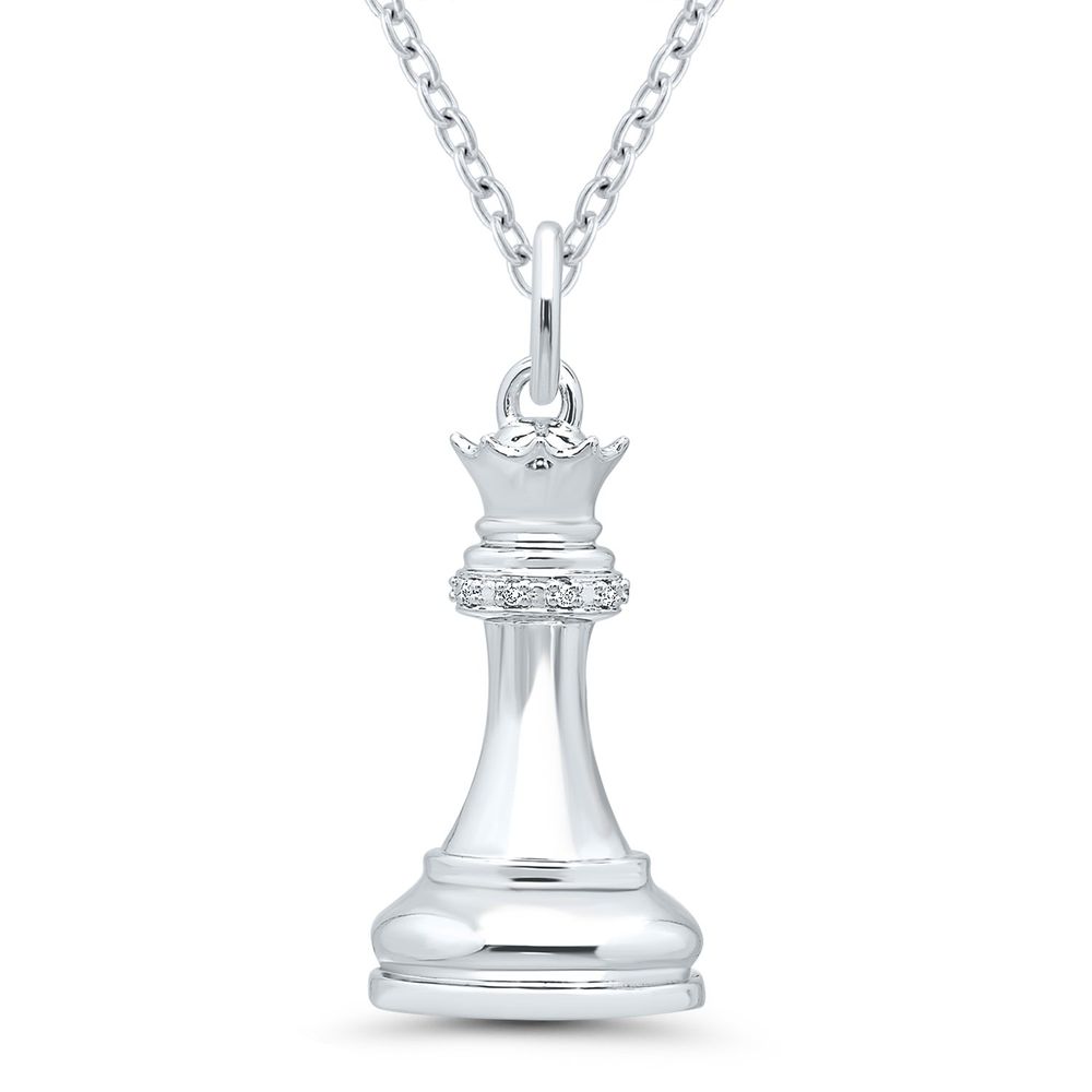 Rogers Hollands Jewelers Queen Chess Piece Pendant in Sterling