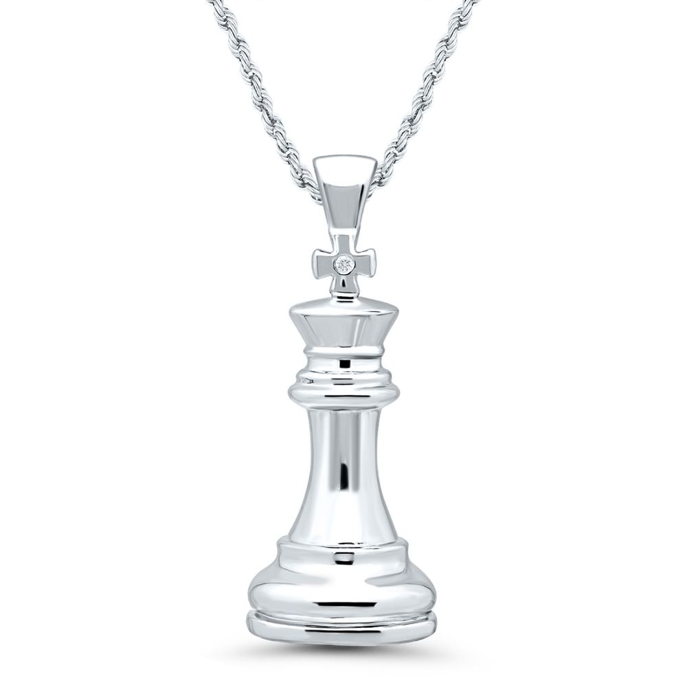 Rogers Hollands Jewelers King Chess Piece Pendant in Sterling