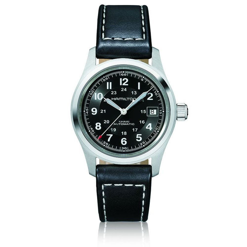 Rogers Hollands Jewelers Hamilton Khaki Field Auto SS Black