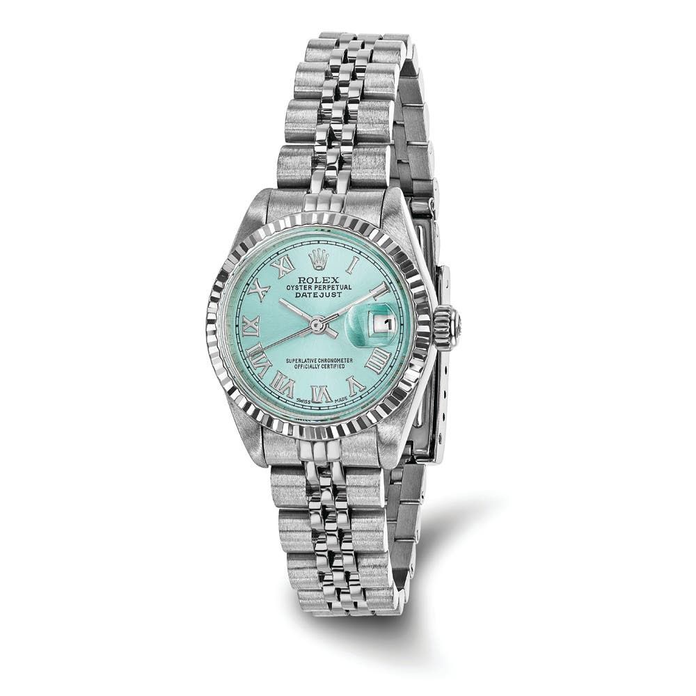 Rogers Hollands Jewelers Rolex Ladies Pre Owned Datejust Ice