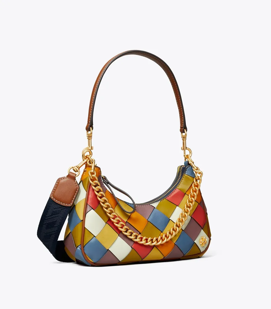 Tory Burch 151 Mercer Woven Small Crescent Bag | The Summit