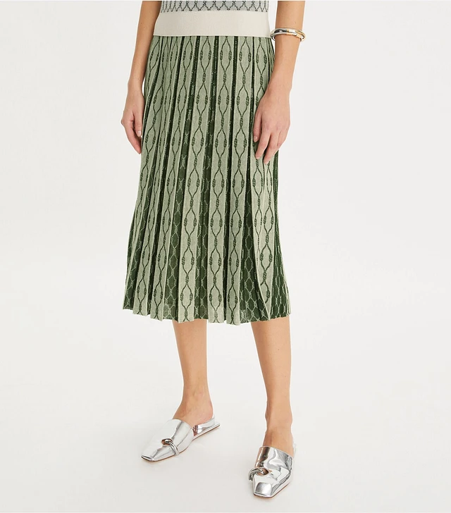 Tory Sport Pleated Jacquard Tech Knit Skirt | The Summit