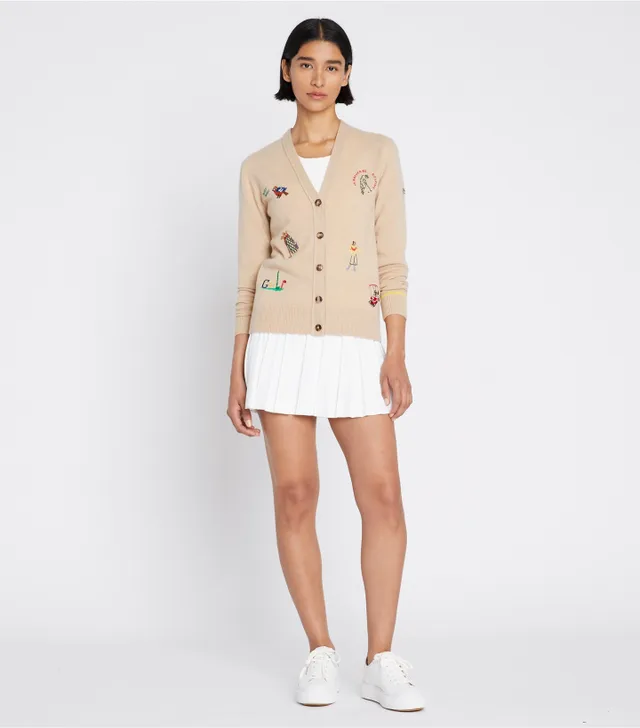 Tory Sport Cashmere Embroidered Golf Cardigan The Summit