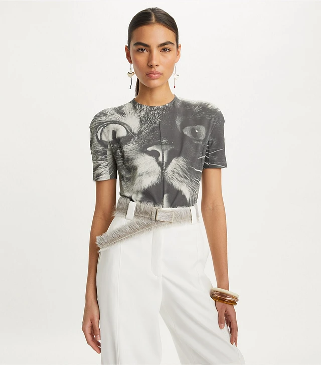 Tory Burch Cat Printed T-Shirt | The Summit