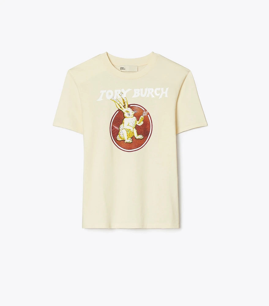 Tory Burch Cheeky Rabbit Cotton T-Shirt | The Summit