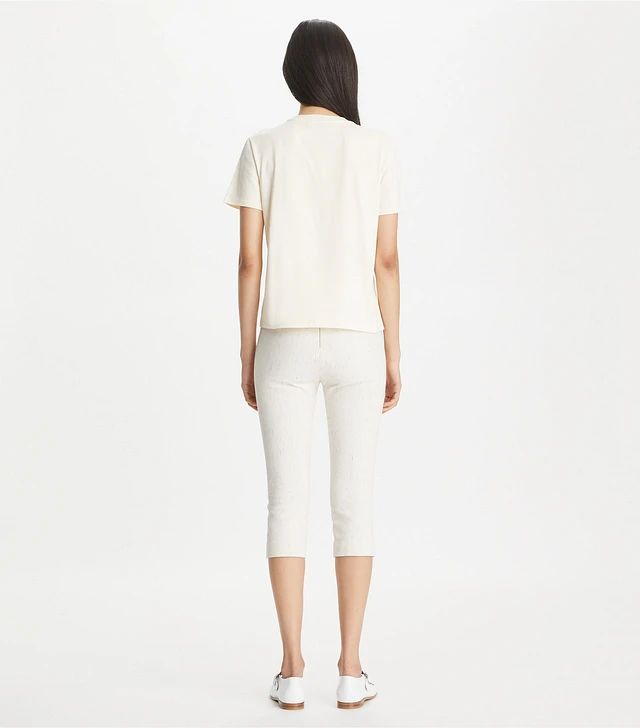 【関税・送料込】TORY BURCH コットンジャージー Tシャツ Tory Burch Printed T-Monogram Jersey Tee | Saks Fifth Avenue