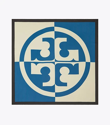 TORY BURCH｜ (COLOR-BLOCK LOGO SILK SQUARE (160517-800)) Colorblock Logo Silk Square: Women's Designer Scarves | Tory