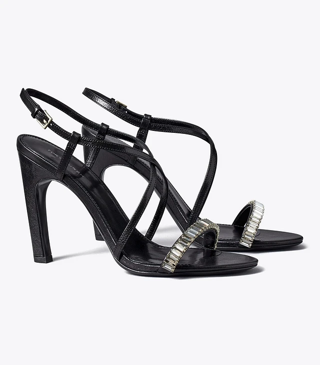 Tory Burch Crystal Strappy Heeled Sandal | The Summit