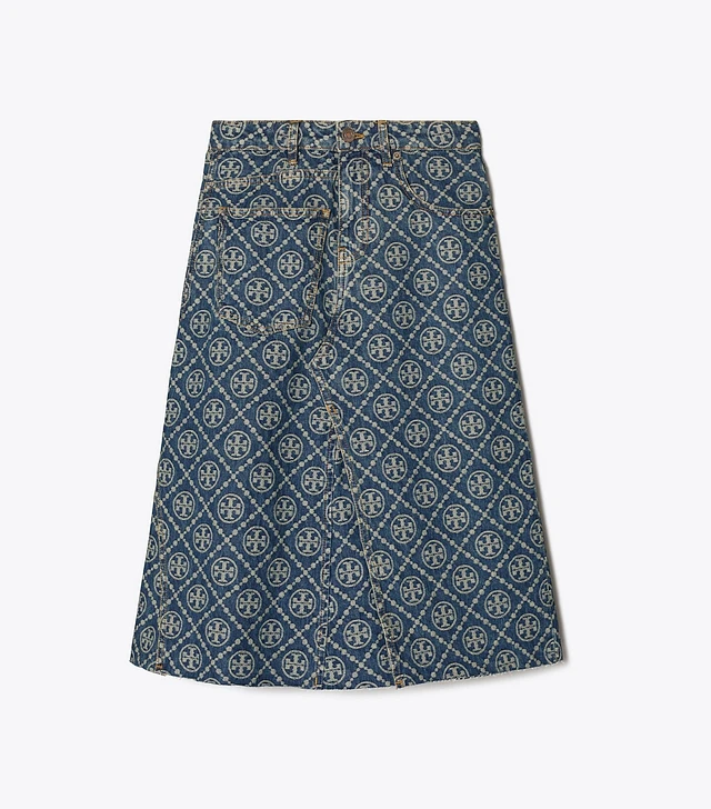 最終お値下げ【TORY BURCH】2025デニムスカート4未使用¥103400 Tory Burch Deconstructed Denim Skirt | The Summit