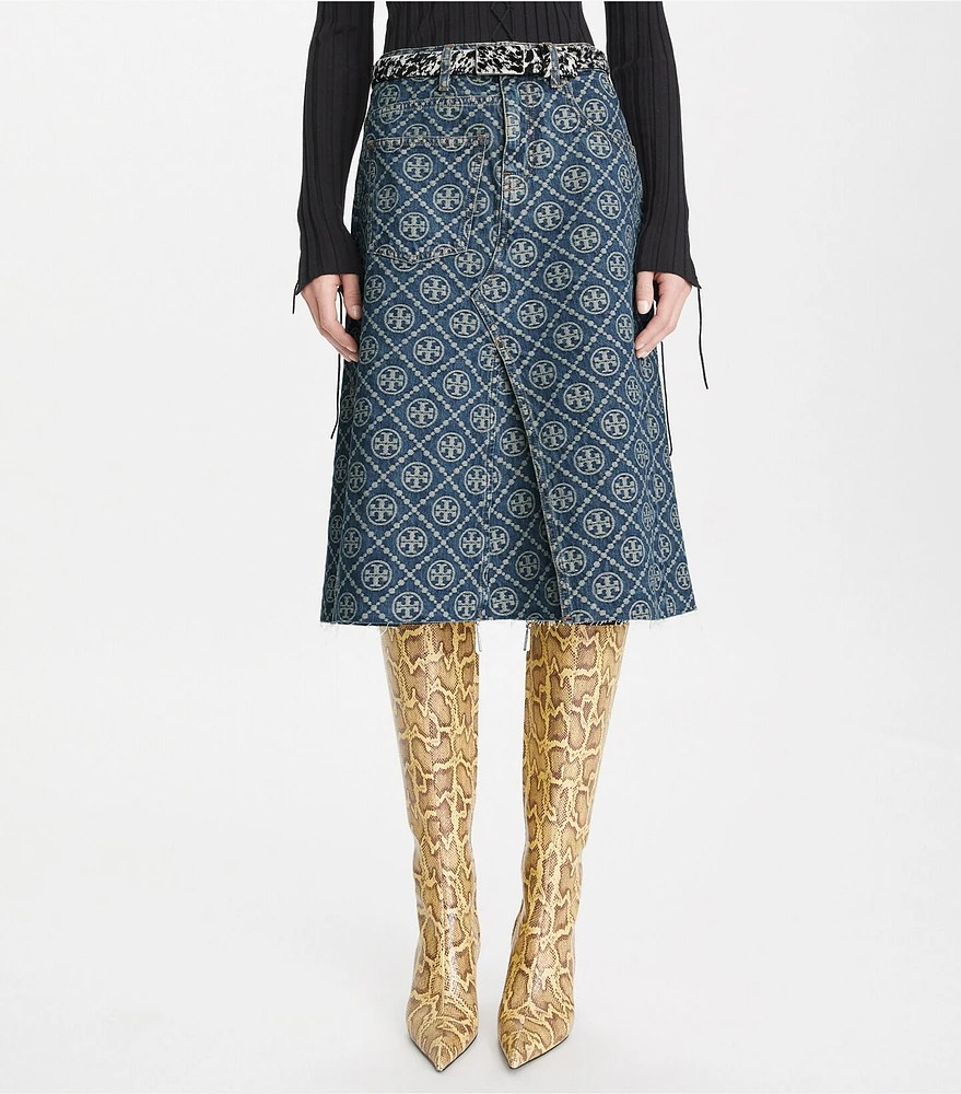 Tory Burch Deconstructed Denim Skirt | The Summit