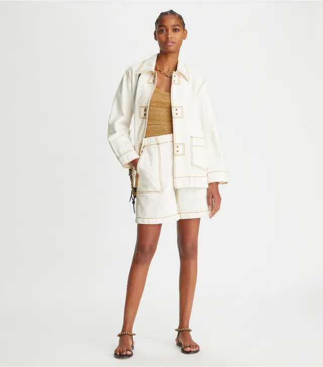 Tory burch denim jacket 2025