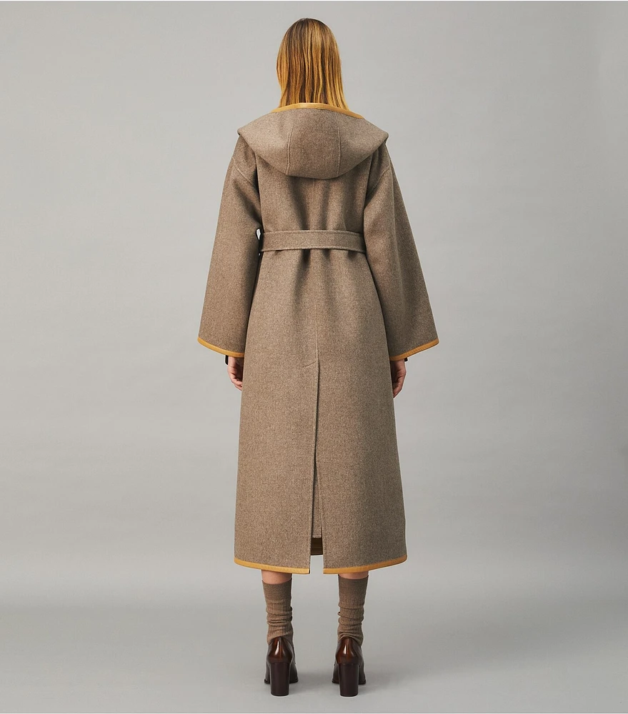 Tory Burch Double-Faced Wool Hooded Wrap Coat | The Summit