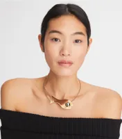 Tory burch fish necklace top