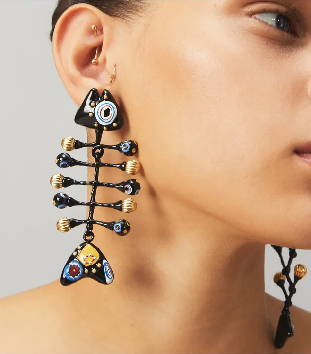 Tory burch fish earrings online
