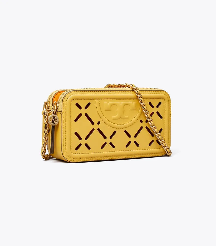 Tory Burch Fleming Diamond Perforated Double Zip Mini Bag The Summit