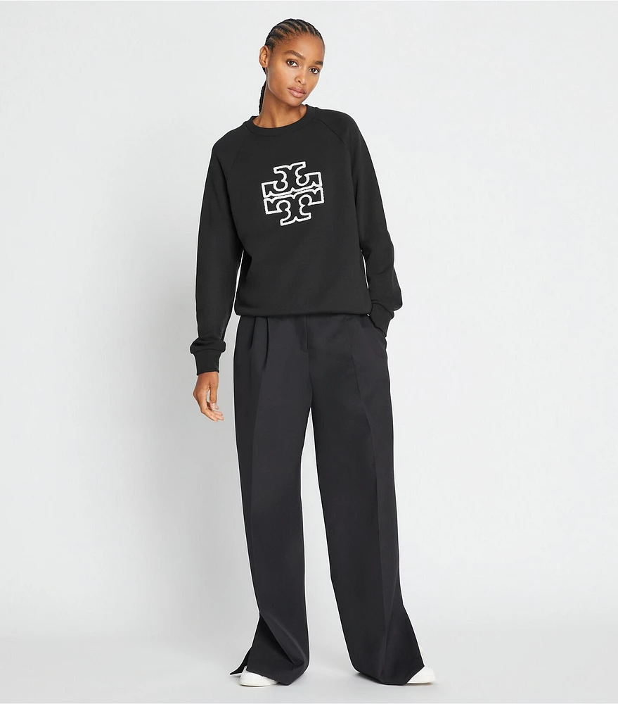 Tory Burch Heavy French Terry Logo Crewneck | The Summit