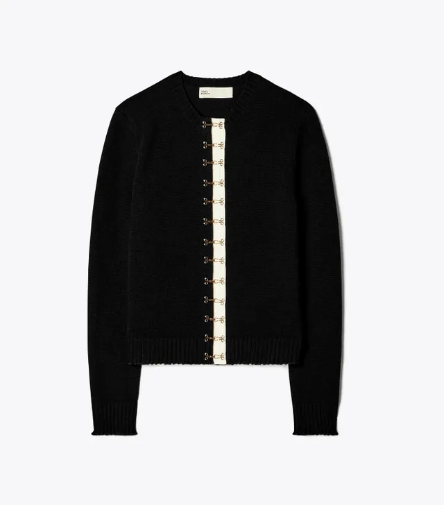 Tory Burch Hook-And-Eye Cashmere Cardigan | The Summit