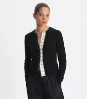 Tory Burch Hook-And-Eye Cashmere Cardigan | The Summit