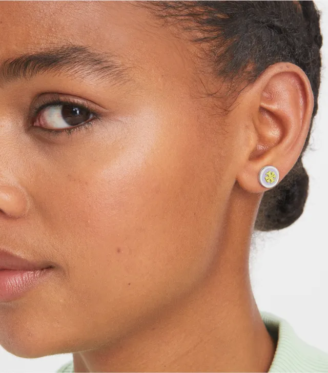 Kira enamel circle stud earring new arrivals