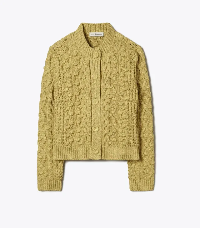 Tory Burch Double Layered Crewneck Cardigan | The Summit