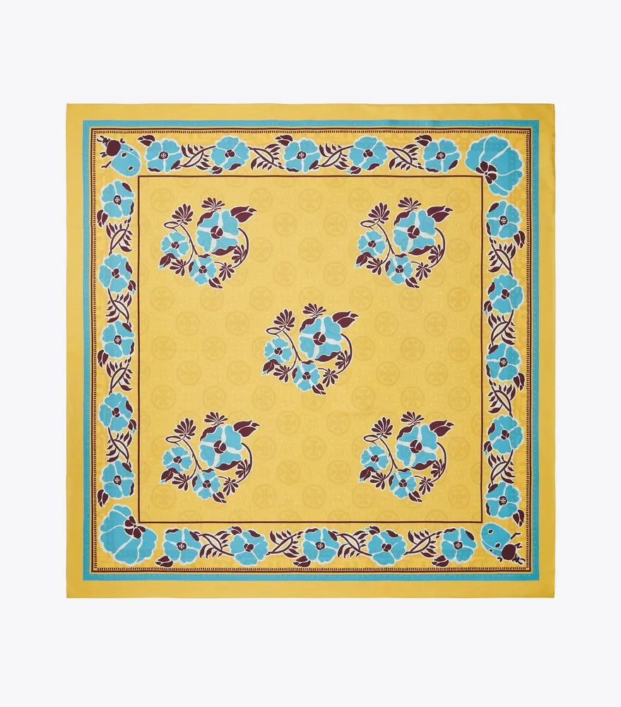 Tory Burch Medallion Floral Silk Square The Summit