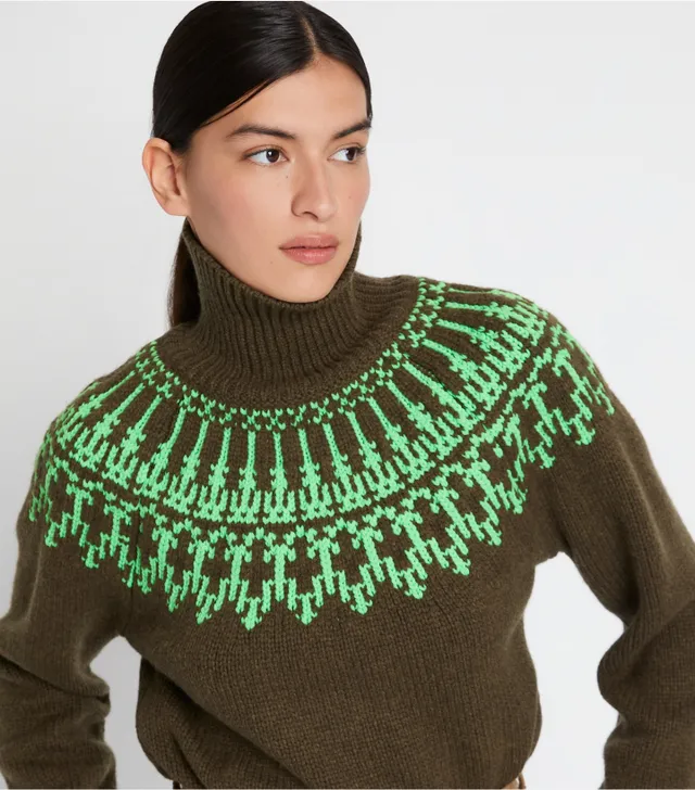 Tory burch top fair isle sweater