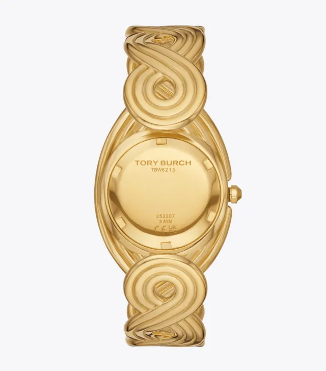 Tory Burch Braided Knot Watch, Gold-Tone Stainless Steel/Ivory, 28